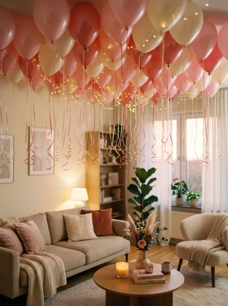 Romantic Balloon Ceiling Setup