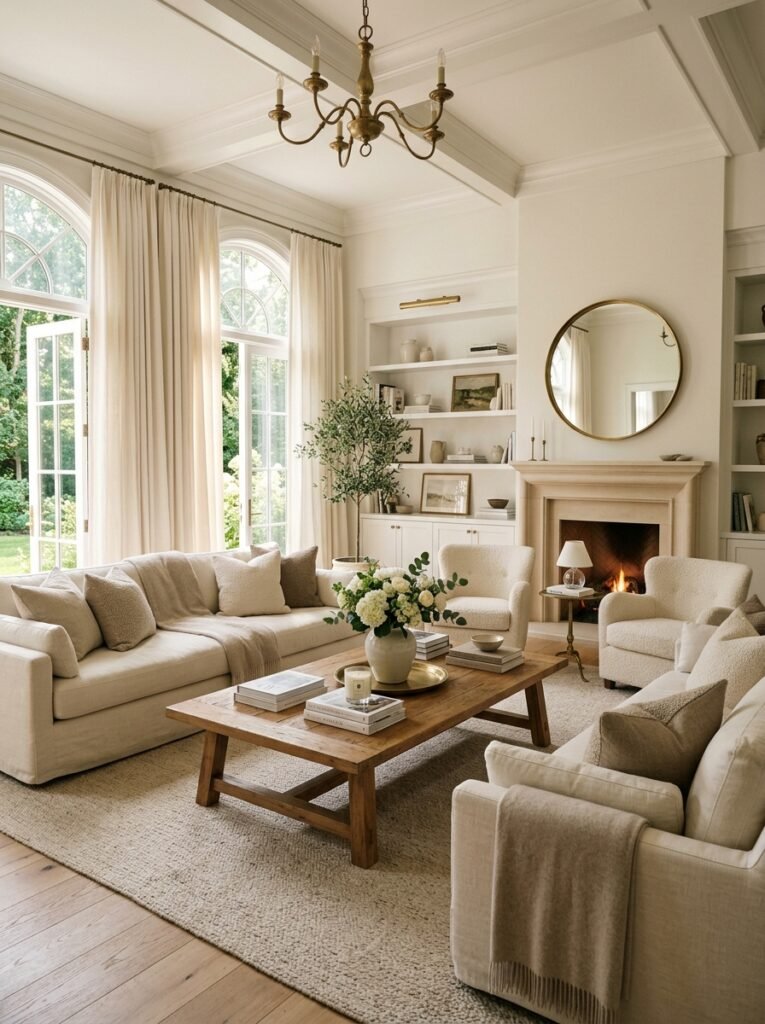 1. Creamy Neutral Living Rooms That Feel Instantly Luxurious