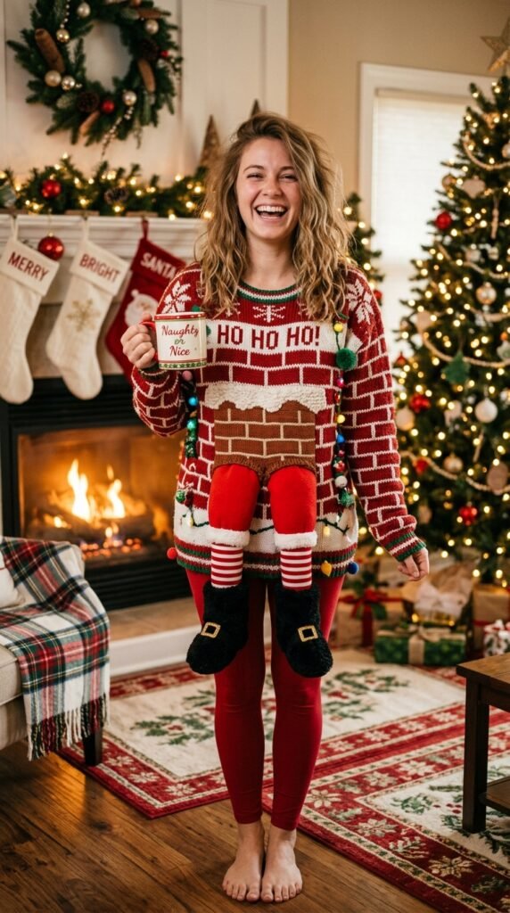 10: Santa Stuck in Chimney Sweater