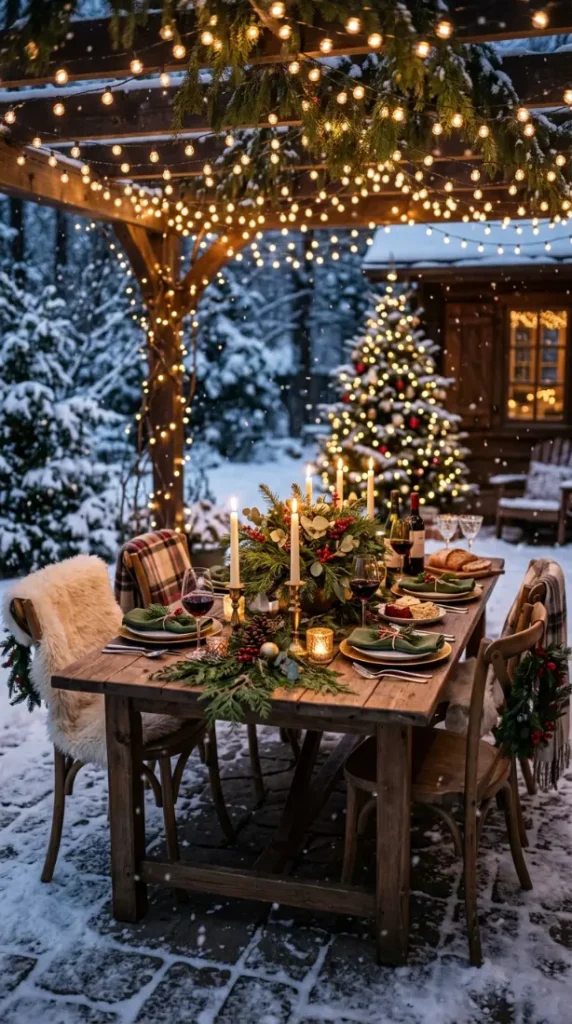 12. Outdoor Christmas Dining Setup