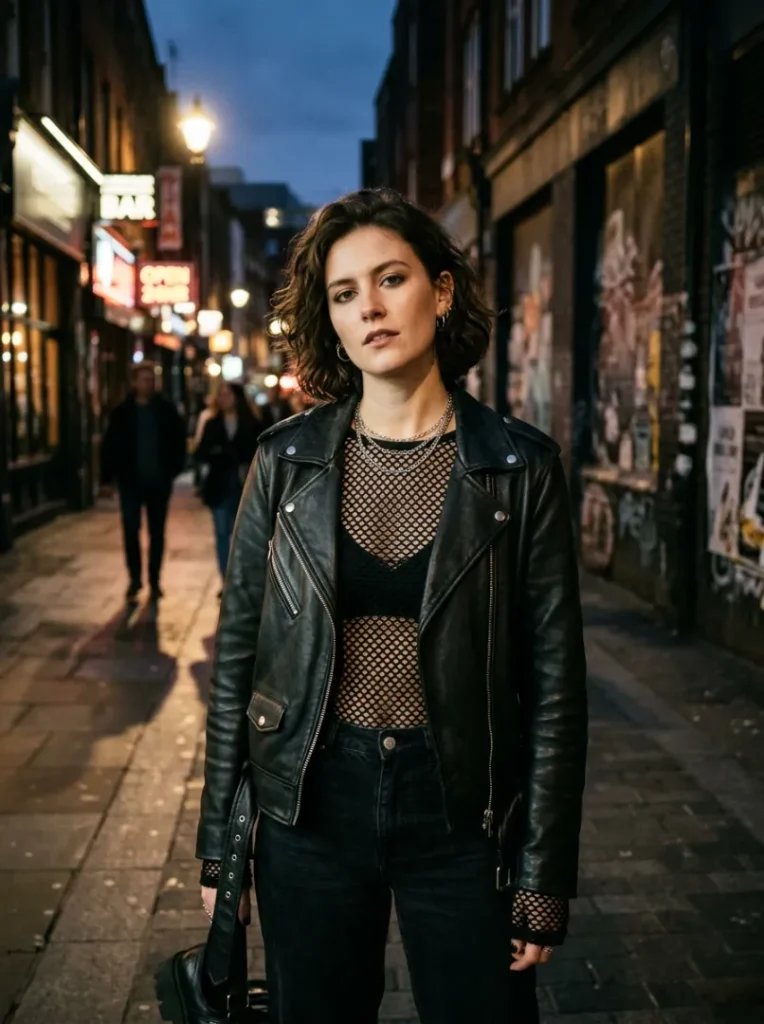 14. Edgy Layers: Mesh & Leather