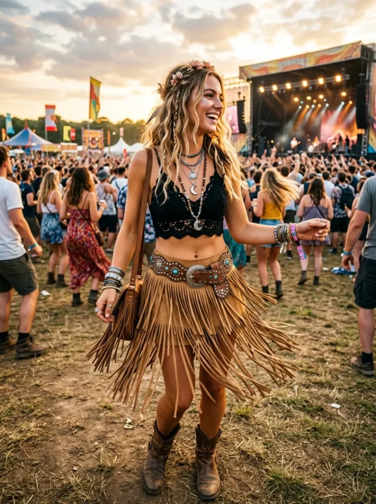 14. Festival Fringe Belt Boho Statement