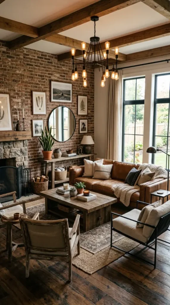 14. Rustic Farmhouse With Industrial Touches