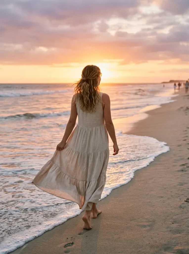 16. Flowy Maxi Dresses in Neutral Shades