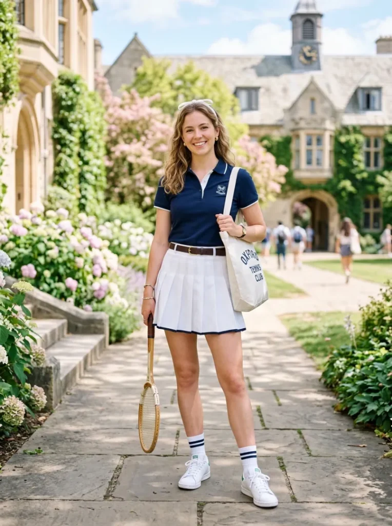 16. Sporty Tennis Skirt Belted Preppy Style