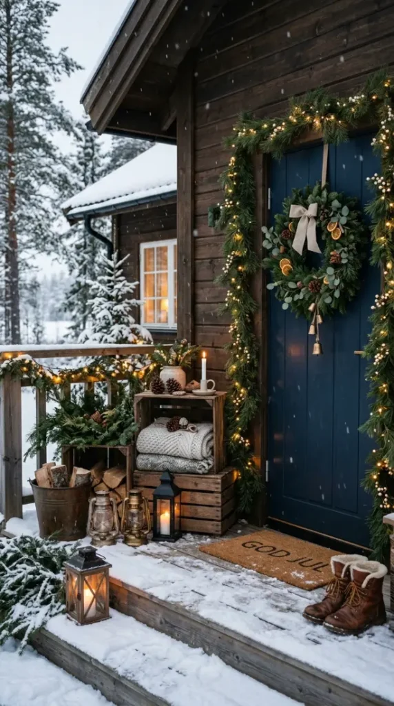 17. Nordic Wooden Crate Christmas Display