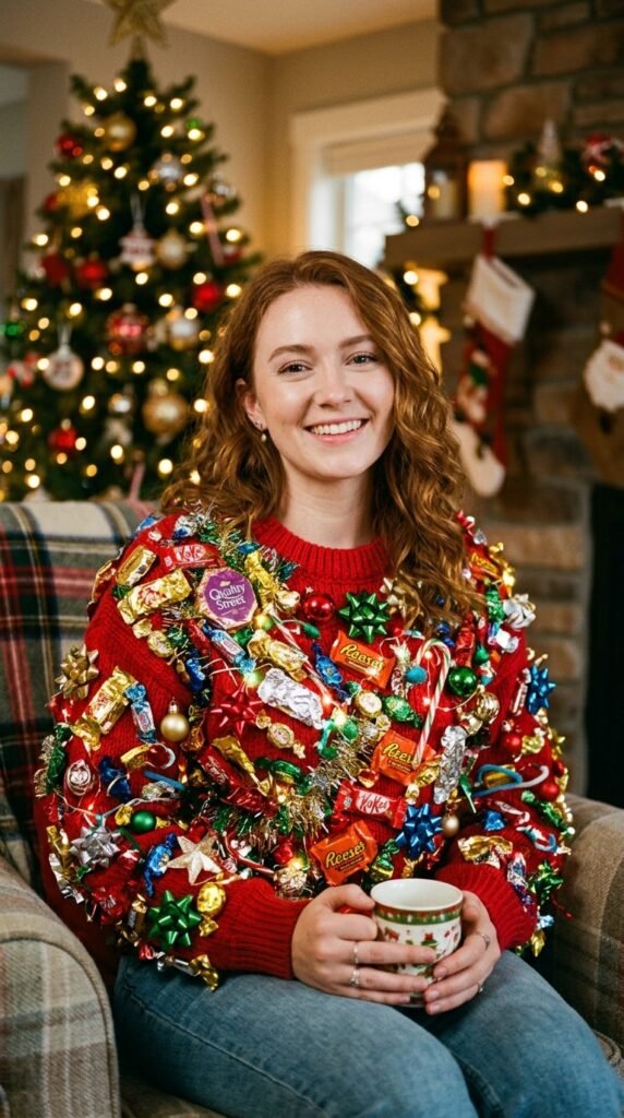 18: Candy Wrapper Glam Sweater