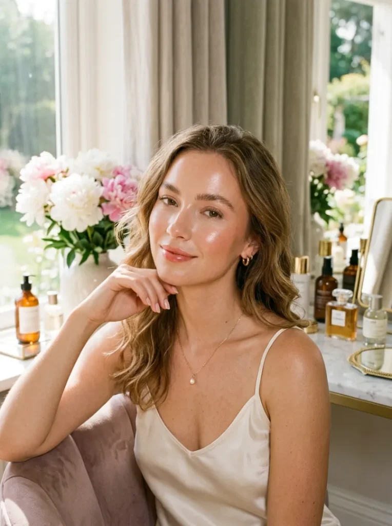 18. Minimal Makeup with Glowing Skin