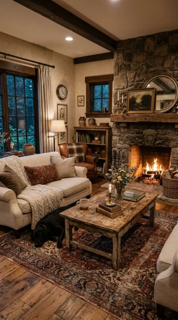 18. Cozy Farmhouse With Vintage Rugs