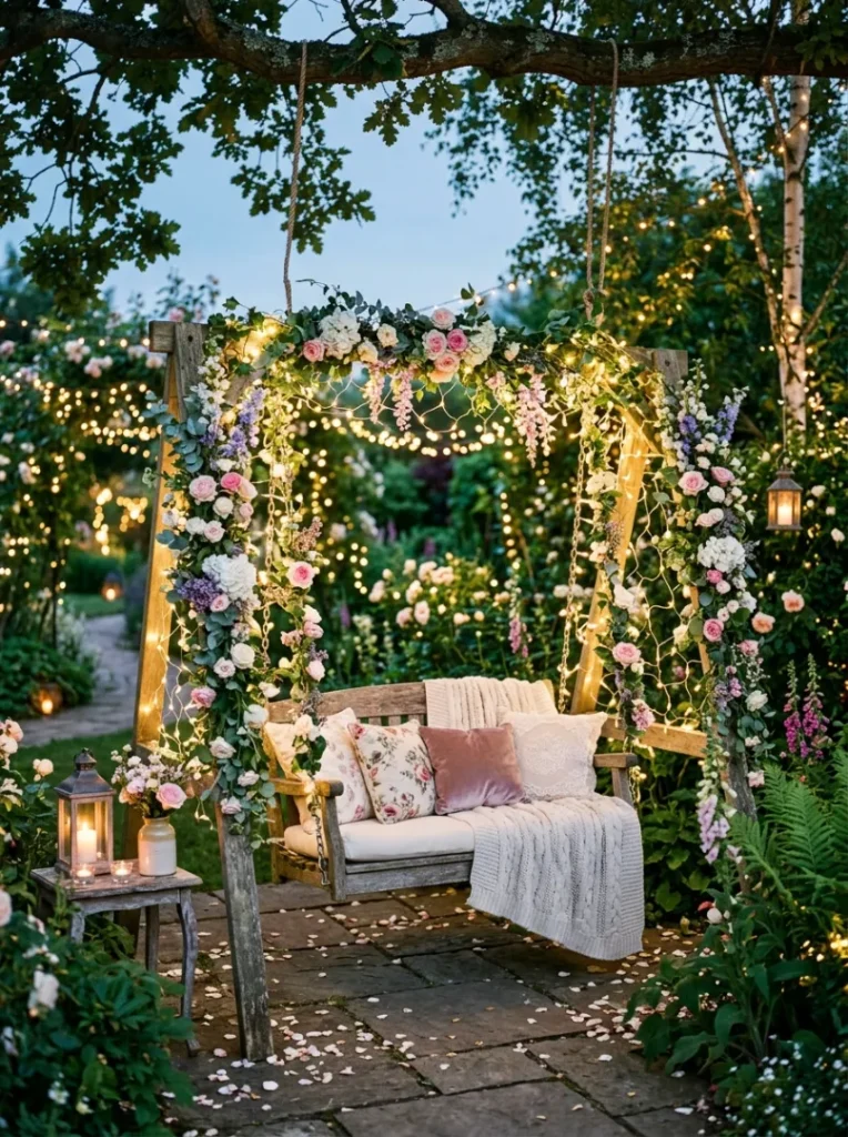 20. Dreamy Garden Swing Setup