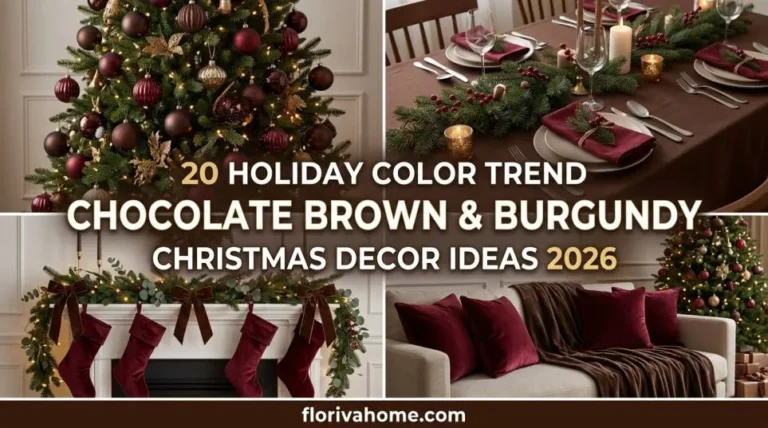 20 The 2026 Holiday Color Trend Chocolate Brown and Burgundy Christmas Decor Ideas (Rich & Cozy Vibes)