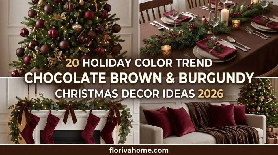 20 The 2026 Holiday Color Trend Chocolate Brown and Burgundy Christmas Decor Ideas (Rich & Cozy Vibes)