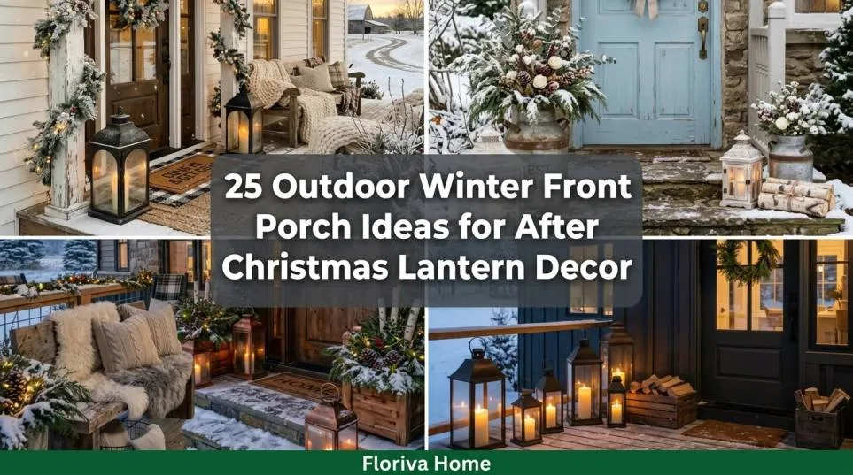 25 Outdoor Winter Front Porch Ideas for After Christmas Lantern Decor Entryway Styling Cozy Touches