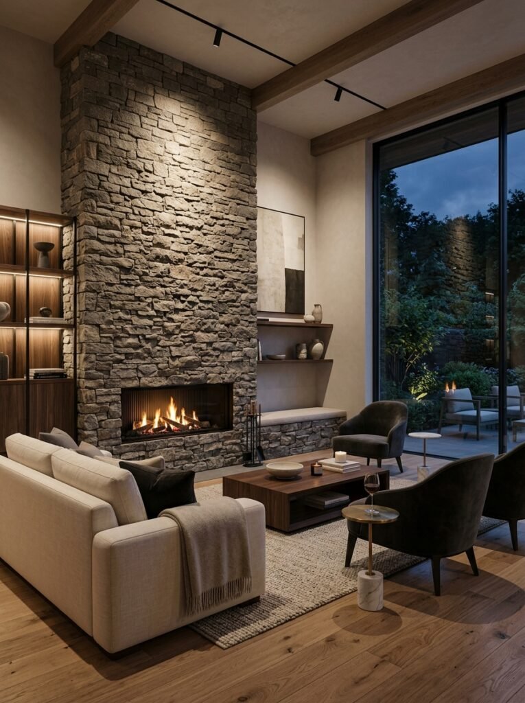 34. Artistic Fireplace Walls