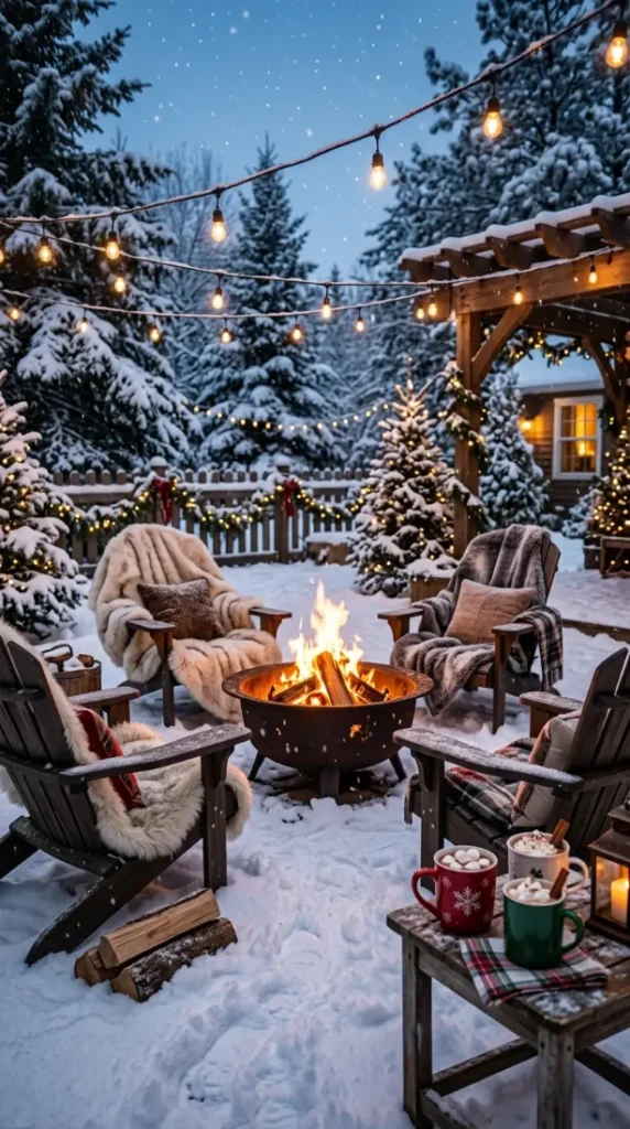 4. Cozy Fire Pit Holiday Lounge