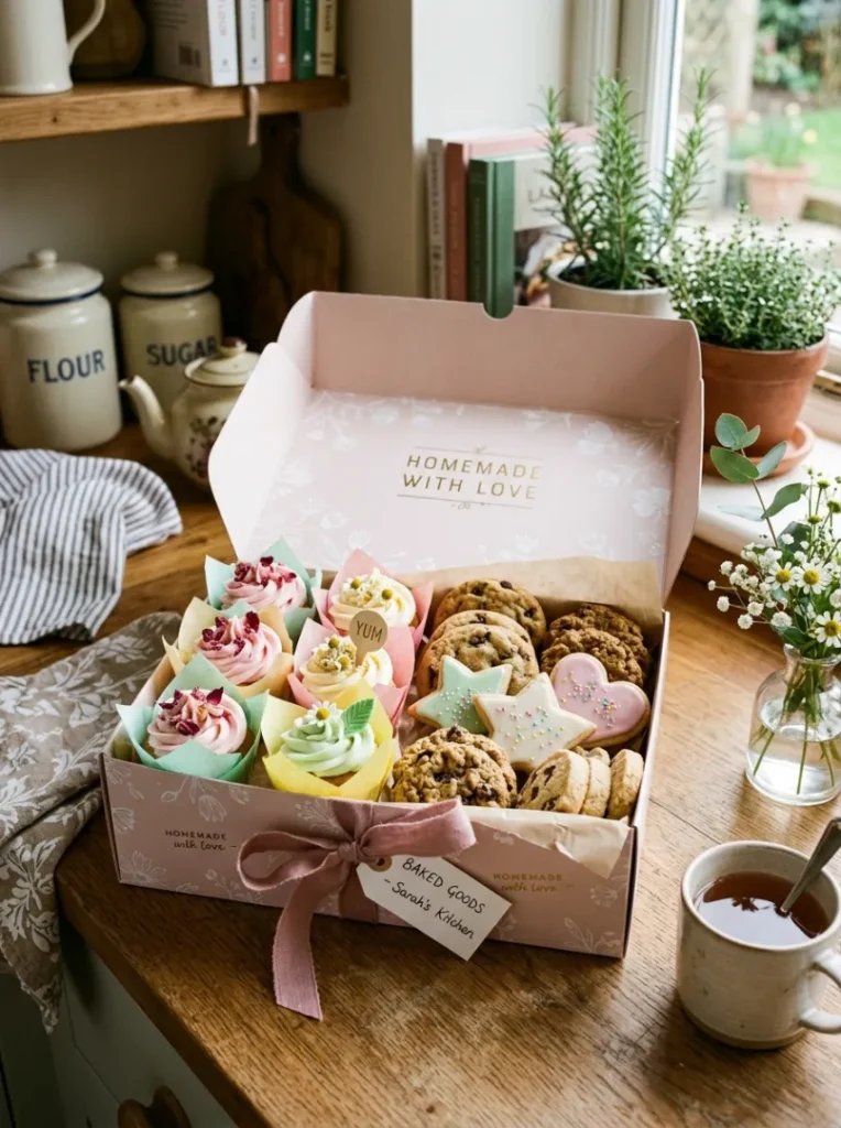 7. “Homemade Treat Box Baked With Love and Care”