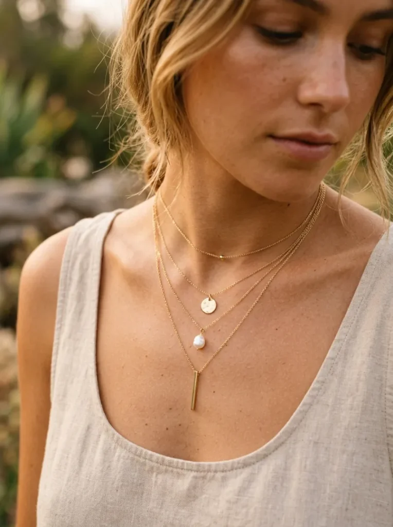7. Minimal Gold Jewelry Layering