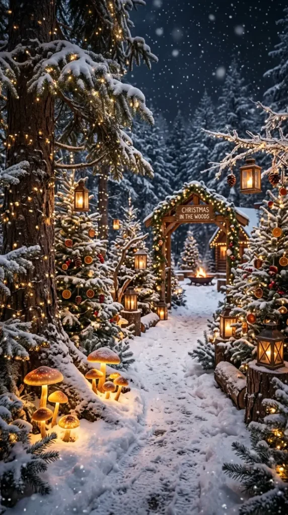 7. Woodland-Inspired Christmas Garden