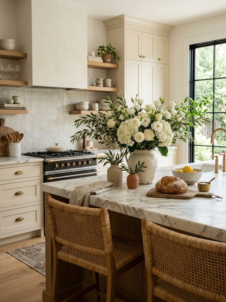8. Fresh Flowers and Greenery for Lived-In Elegance