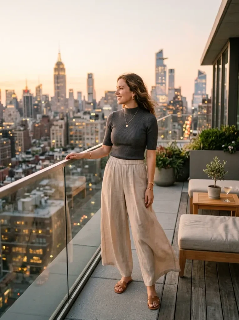 8. Tailored Wide-Leg Trousers in Summer Fabrics