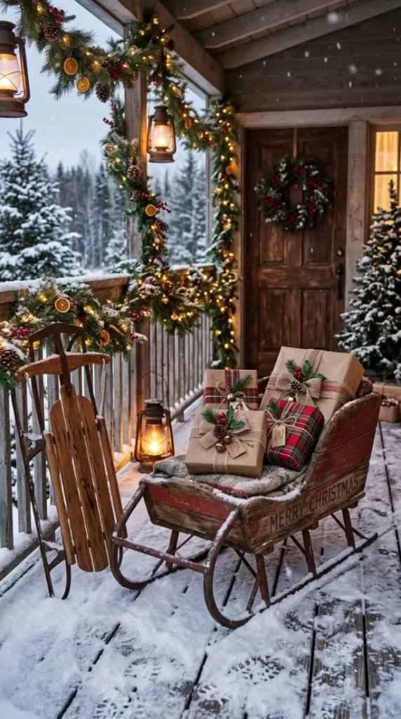 8. Vintage Christmas Sleigh Display