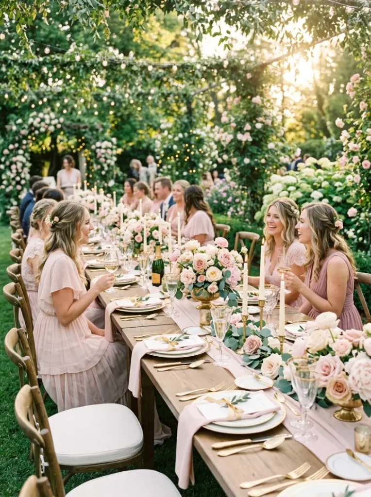 9. Blush & Gold Garden Elegance