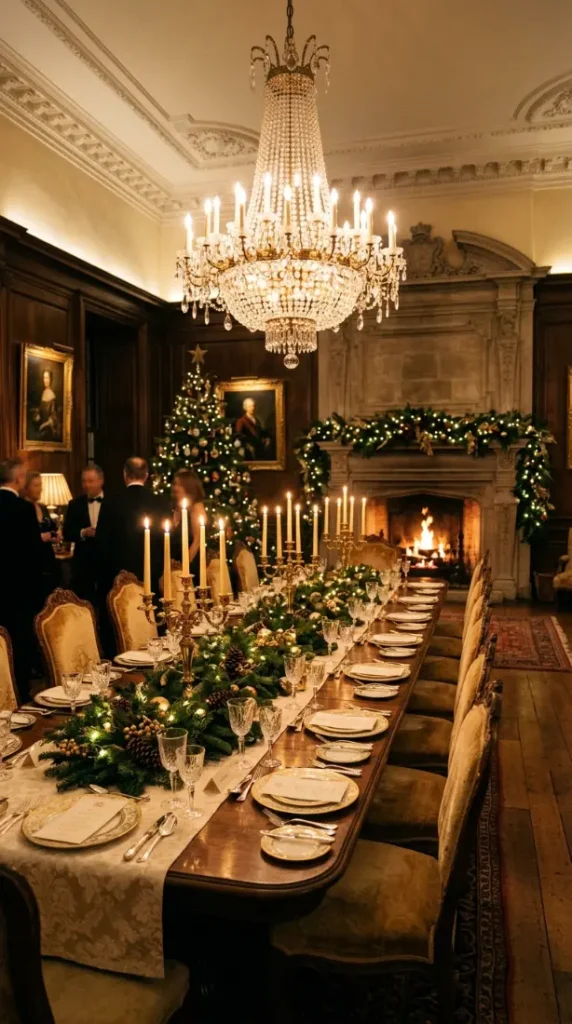 9. Crystal Chandelier Winter Elegance
