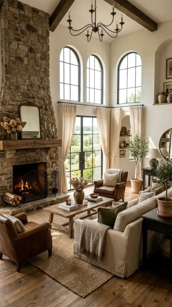 9. Rustic Farmhouse With Arched Windows
