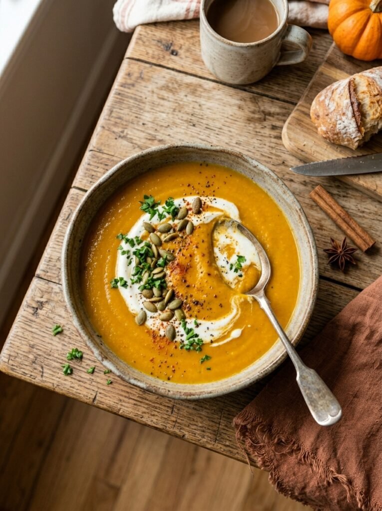 1. Creamy Classic Pumpkin Soup