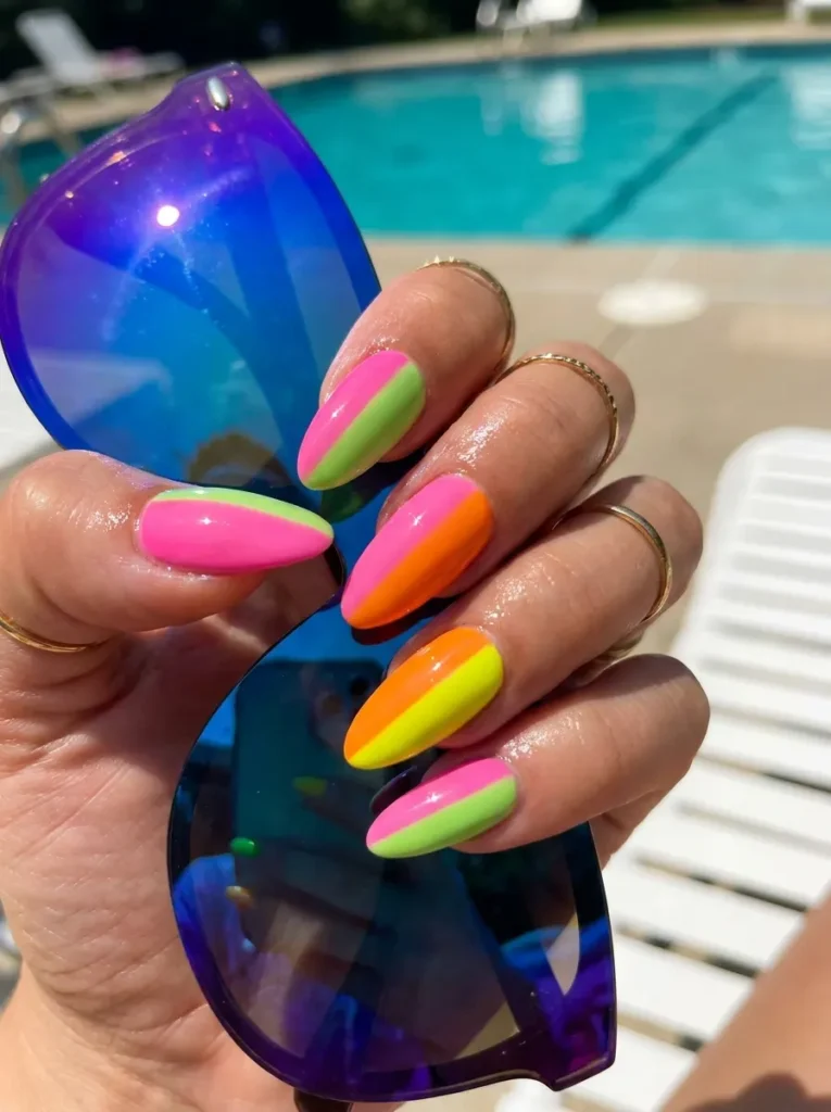 10. Bright Neon Summer Nails