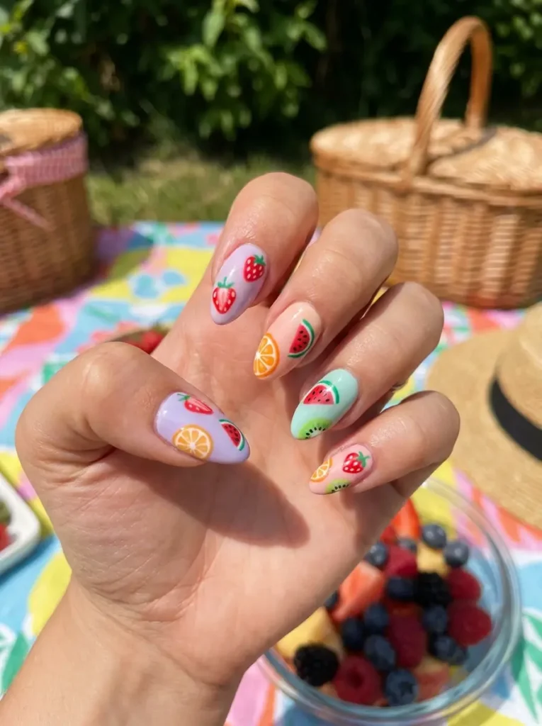 11. Juicy Fruit Inspired Summer Nails
