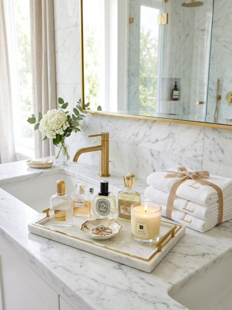 12. Add Decorative Bathroom Trays