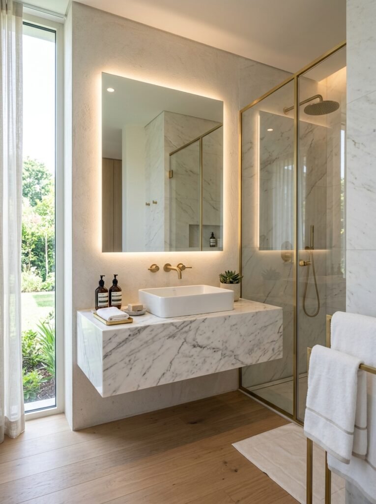 13. Upgrade To Backlit Mirrors