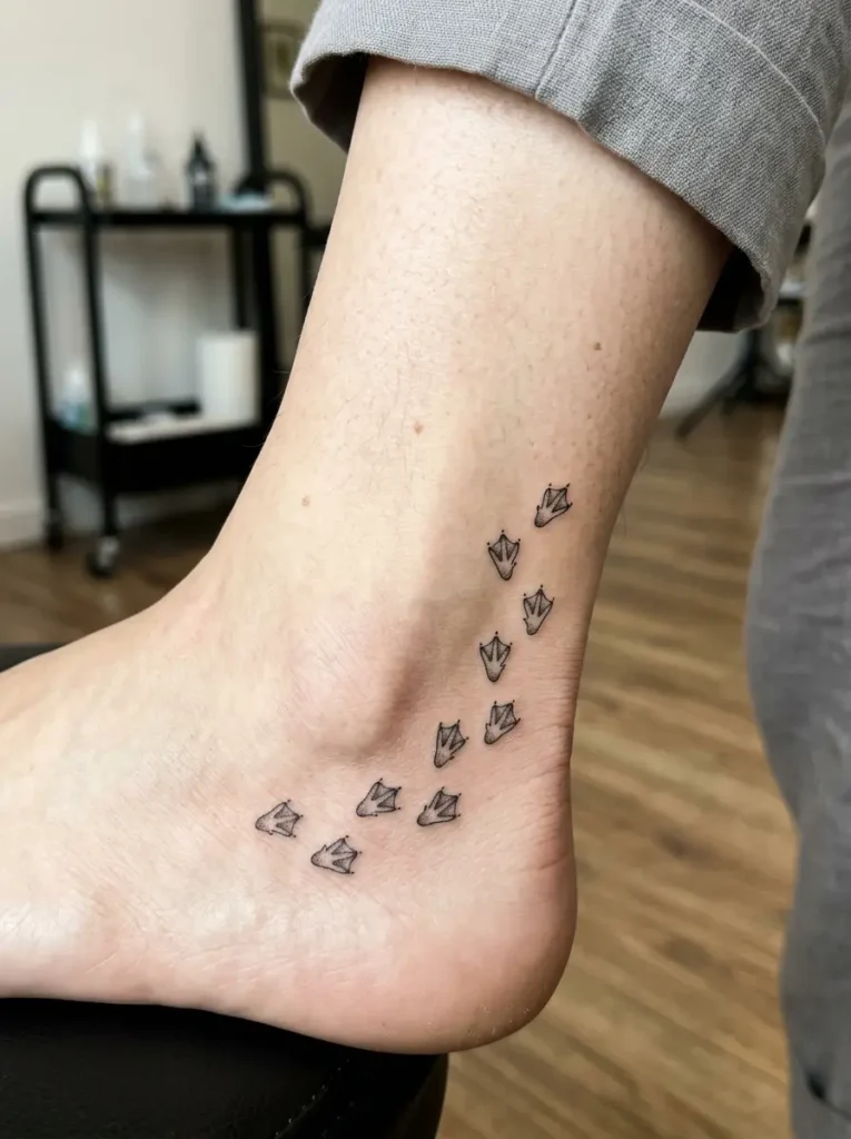 13. Penguin Footprint Trail Tattoo