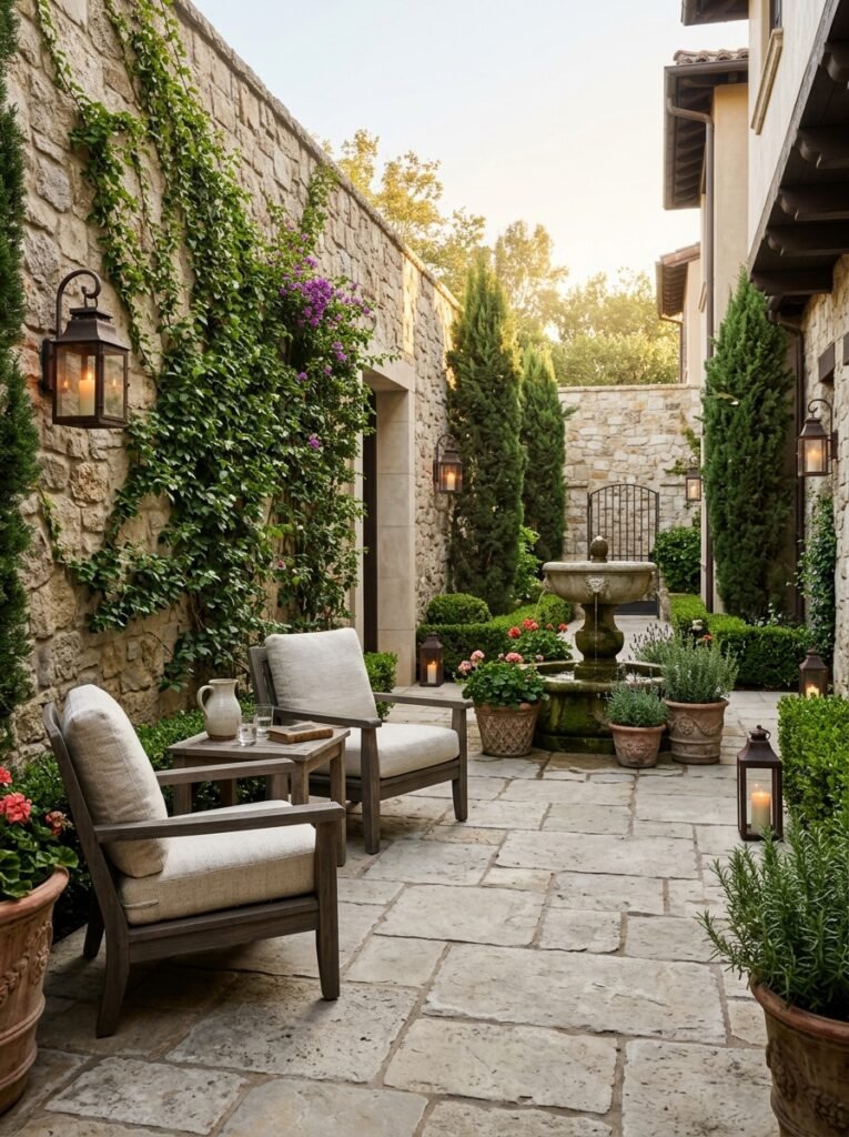 Stone Courtyard Sitting Area