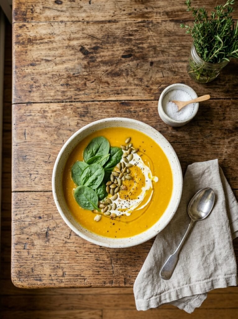 17. Pumpkin Spinach Healthy Soup