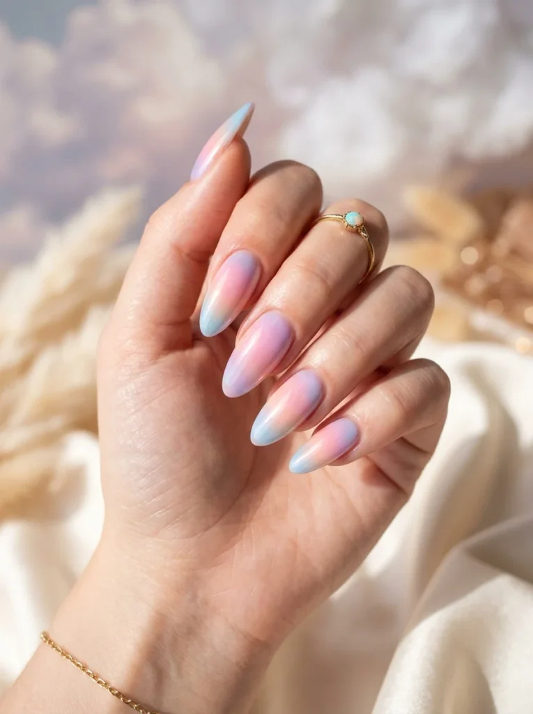 17. Dreamy Aura Gradient Nails