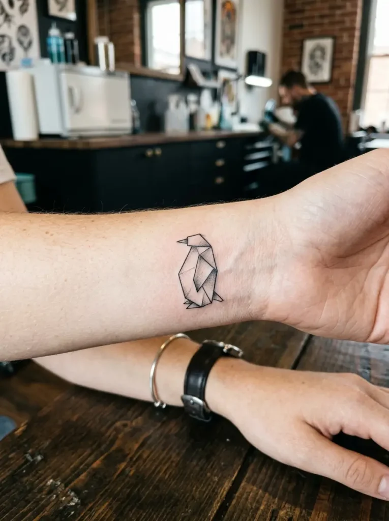 18. Origami Penguin Tattoo