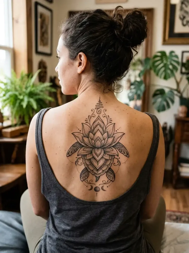18: Lotus Turtle Spiritual Tattoo
