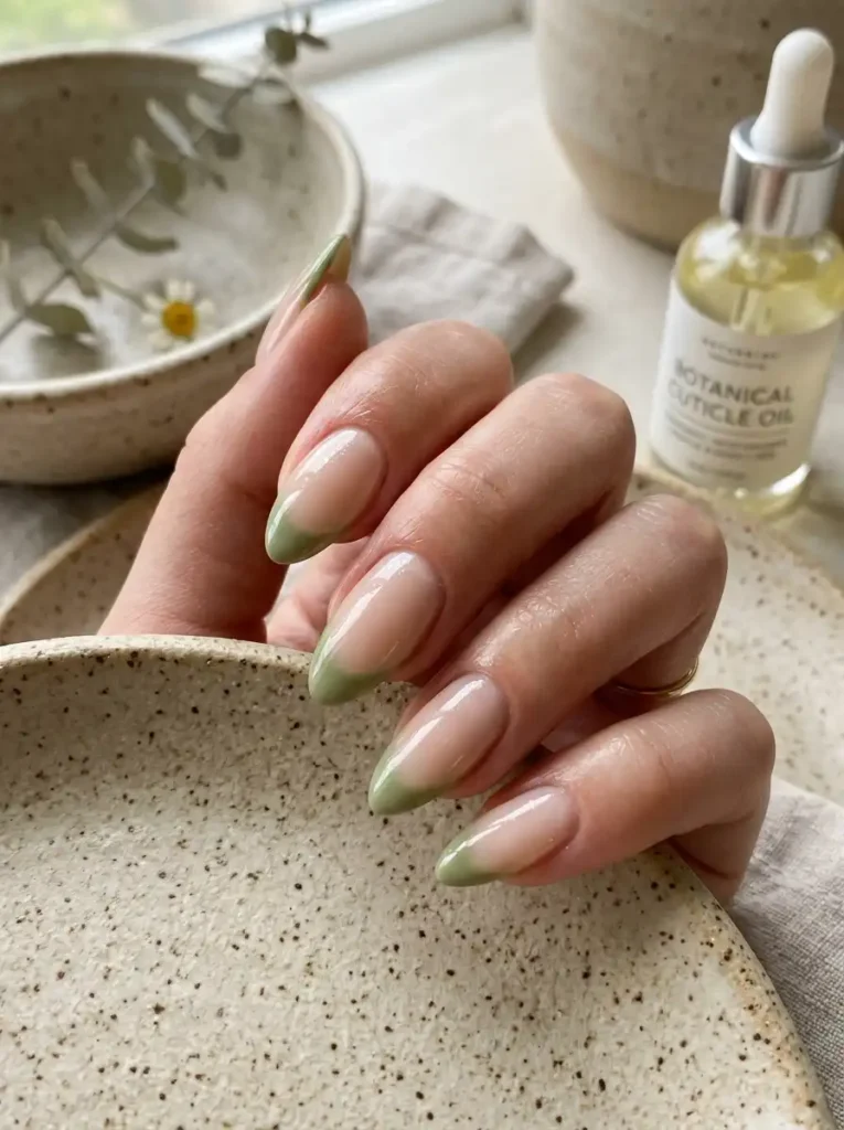 18: Matcha Green French Tips