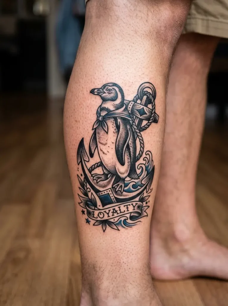 19. Penguin Anchor Tattoo