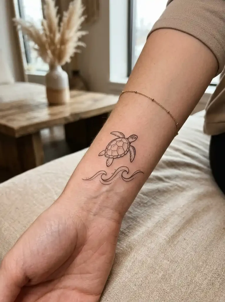 1: Minimalist Ocean Turtle Outline