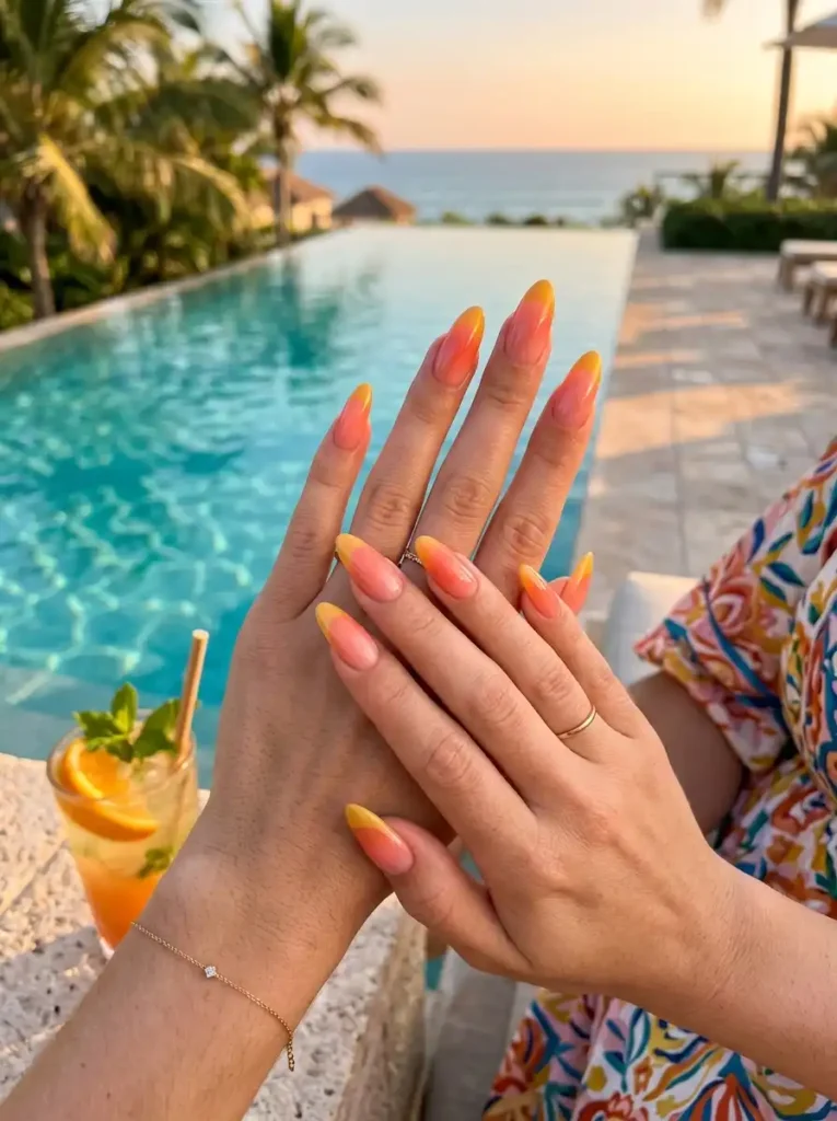 1: Sunset Ombre French Tips