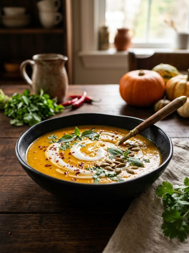 2. Coconut Curry Pumpkin Soup