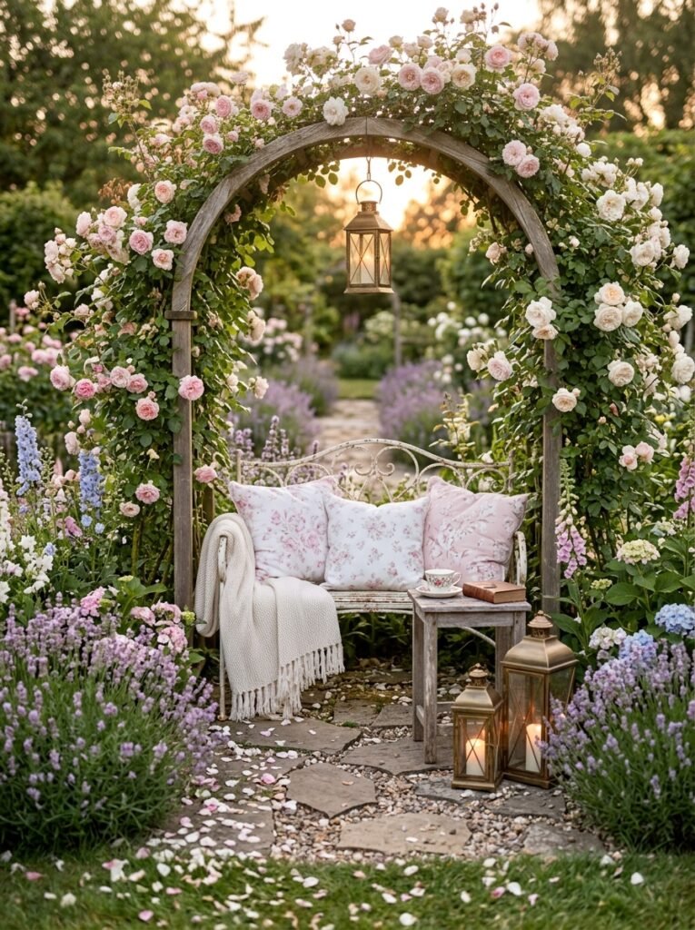 Romantic Floral Garden Corner
