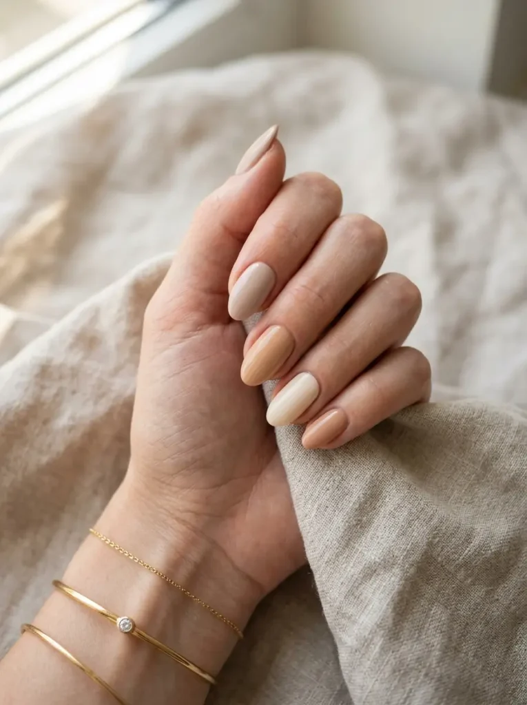 20. Elegant Neutral Summer Nails