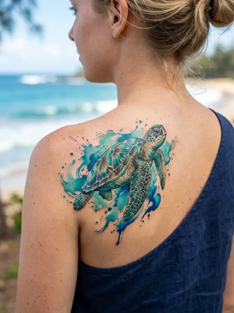2: Watercolor Sea Turtle Splash