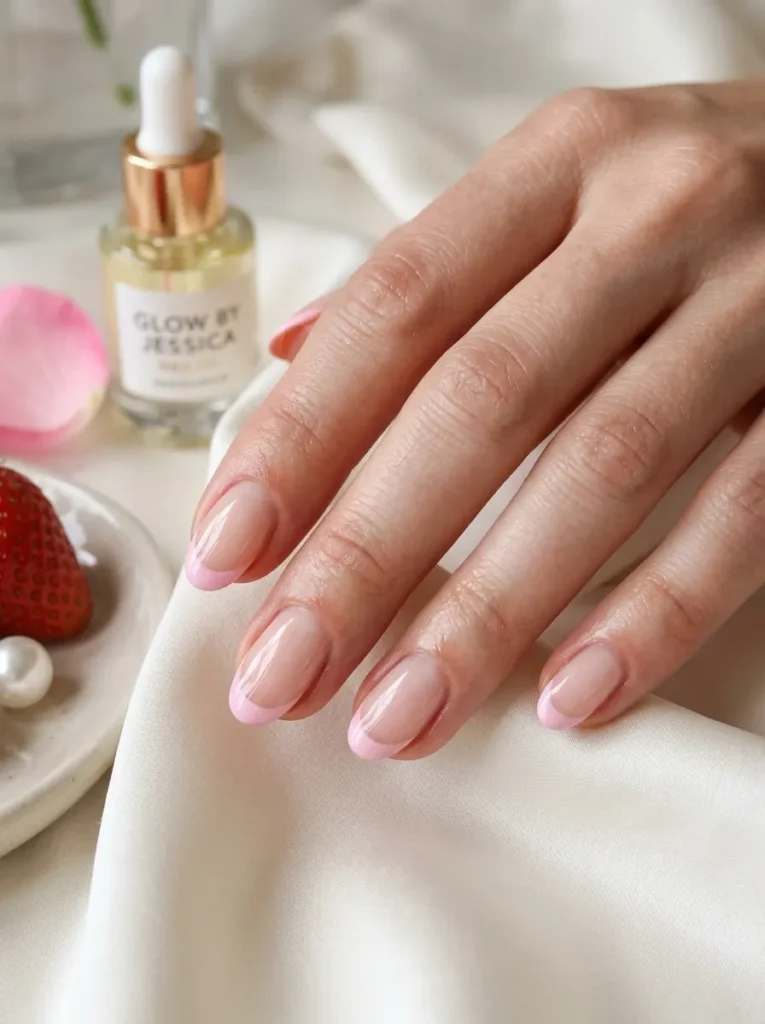 3: Strawberry Milk French Tips