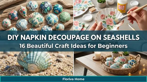 DIY Napkin Decoupage on Seashells – 16 Beautiful Craft Ideas for Beginners