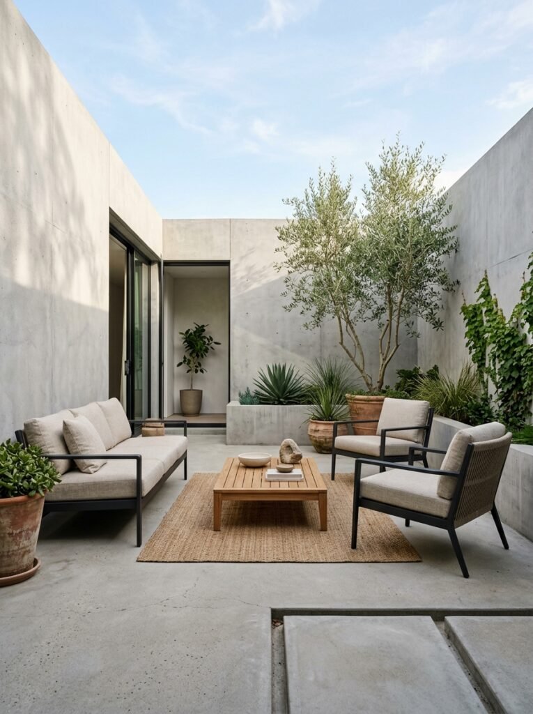 Idea 5: Courtyard-Style Concrete Retreat